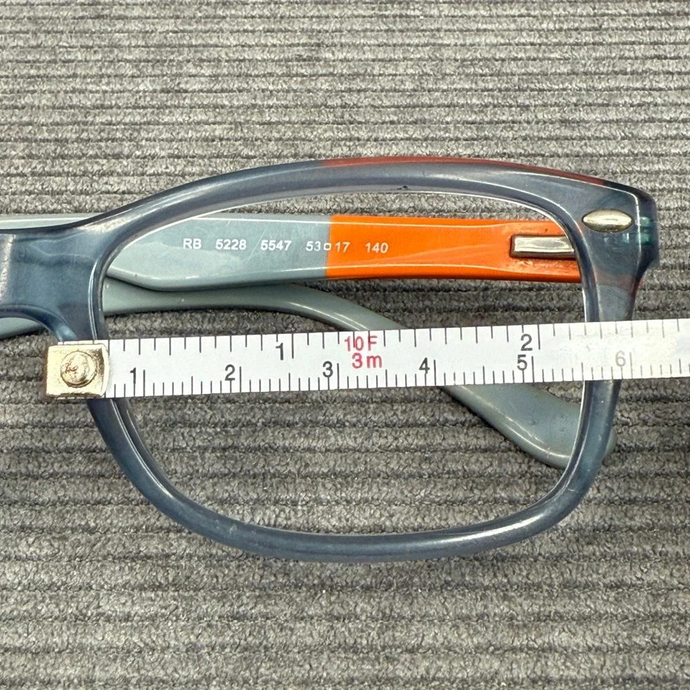 Ray-Ban‎ RB 5228 5547 Blue Orange Rectangular Y2K Eyeglasses Frames 53-17 140